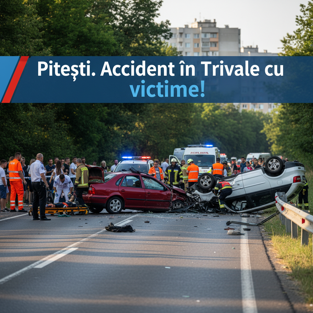 Accident rutier cu victime în zona Trivale din Pitești