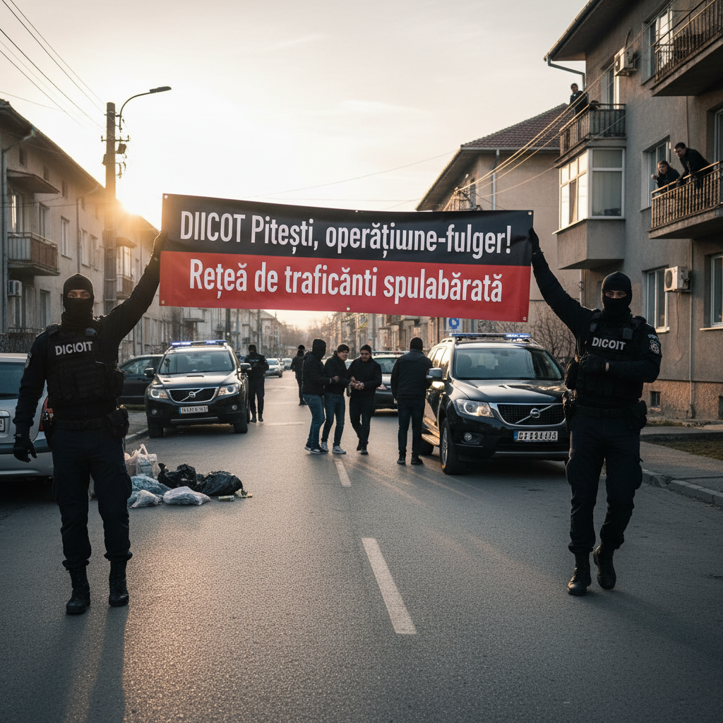 DIICOT Pitești destramă rețea de traficanți în operațiune-fulger