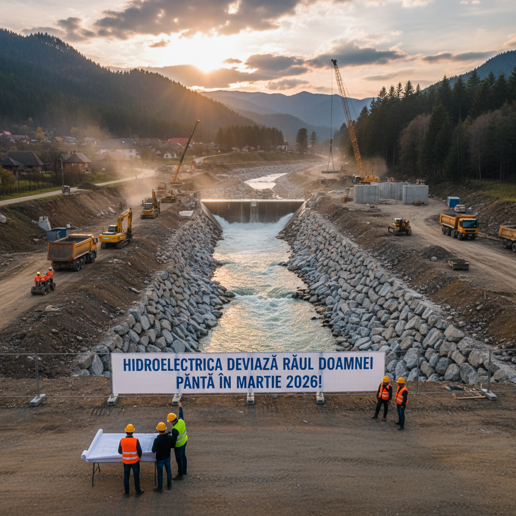 Hidroelectrica anunță devierea Râului Doamnei până în martie 2026